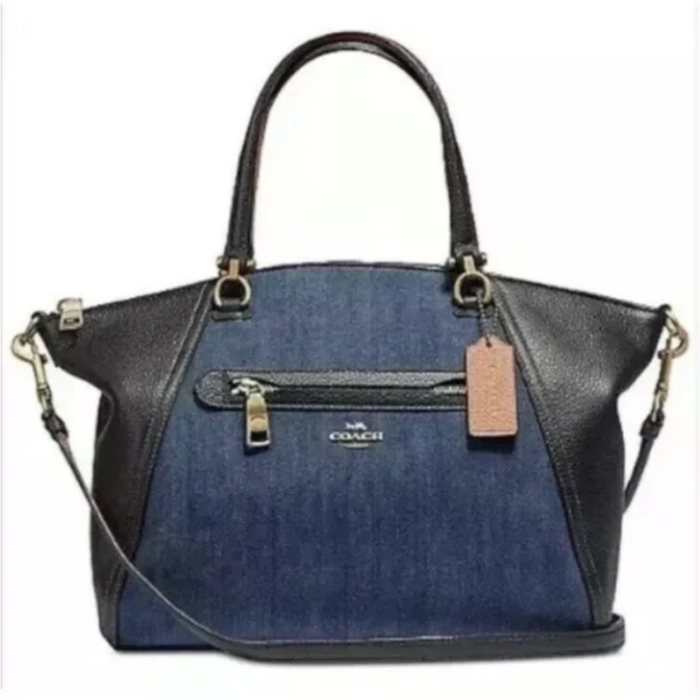 Coach Denim Prairie Satchel Denim/Gold